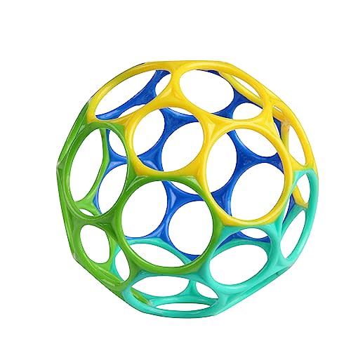 Bright Starts Oball Easy Grasp Classic Ball Infant Toy in Blue/Green, Age Newborn and up, 4 Inches