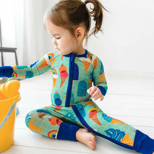 Aqua Rainbow Sprinkles Bamboo Viscose Zippy