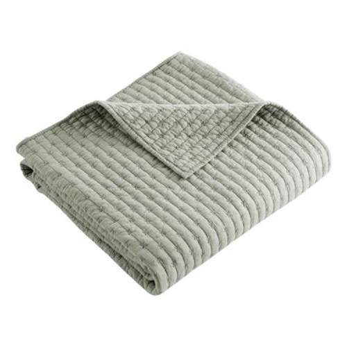 Cross Stitch Quilted Throw - Levtex Home, Color: Green
