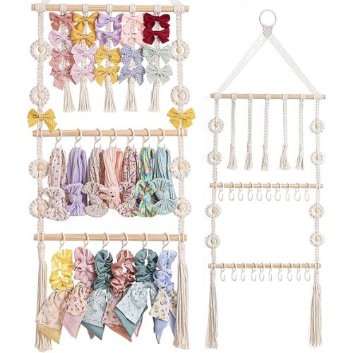 RDYEAAR Bow Organizer for Girls, Claw Clip Hanger, Baby Girl Nursery Decor, Toddler Hair Accessory Organizer