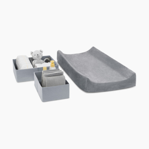 Delta Children 7-Piece Essential Changing Table Bundle - Grey