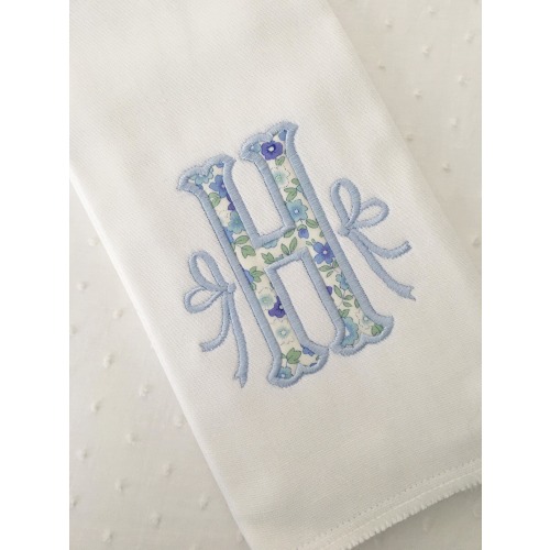 Appliqué Initial Monogram Burp Cloth or Bib