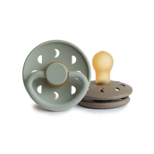 Moon Phase Natural Rubber Pacifier 2-Pack, Sage / Portobello