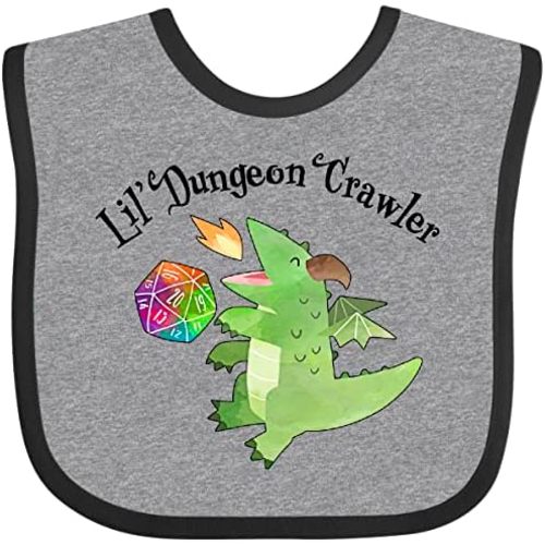 inktastic Lil' Dungeon Crawler- Cute Dragon Baby Bib