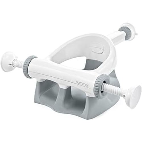 Summer Infant My Bath Seat for Sit-Up Baby Bathing, Sure & Secure Suction Cups, Backrest for Assisted Sitting, Easy Setup & Storage, Gray