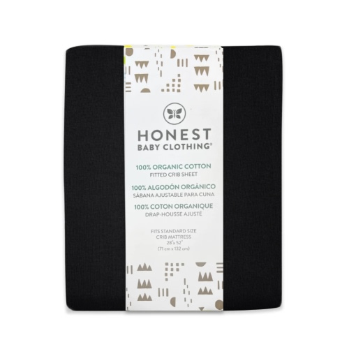 Organic Cotton Fitted Crib Sheet - Black | Honest Baby