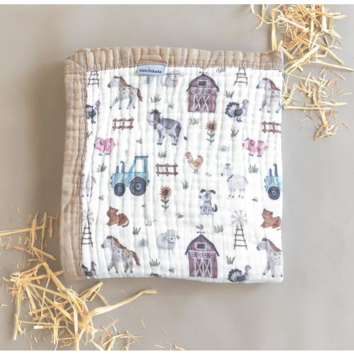 "Farm" 100% Organic Cotton Baby & Toddler Blanket