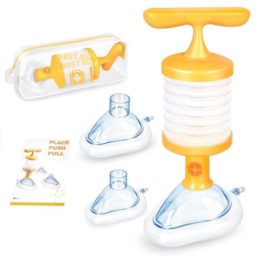 Choking Rescue Device, Anti Choking Device for Kids and Adults, Portable Airway Suction Device with 3 Masks, Home Travel Emergency for Toddlers Elderly, Schools Restaurants Caregivers
