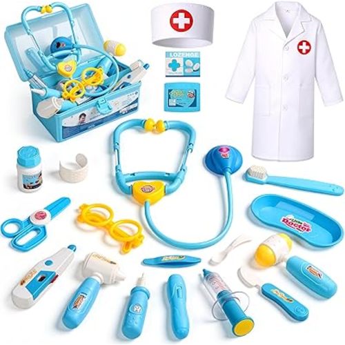 Doctor Kit for Toddlers 3-5 with Costume Dress Up Stethoscope