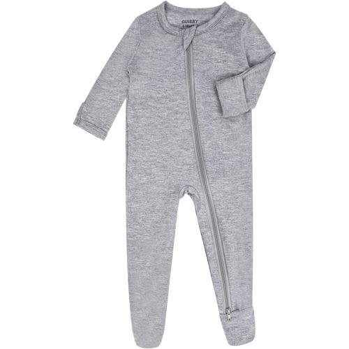 GUISBY Rayon Baby Footed Pajamas with Mitten Cuffs,Soft Long Sleeve Romper 0-18 Months