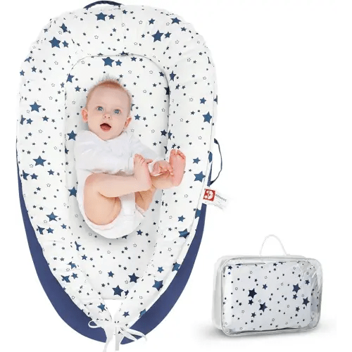 Baby Lounger for 0–24 Months, Portable Infant Support Pad for Tummy Time and Diaper Changes, Breathable Cotton Pad for Supervised Awake Use