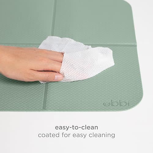 On-The-Go Changing Baby Mat with Carrying Bag, Soft and Comfortable Diaper Bag Accessory Must Have for Newborns, Easy to Clean, Portable Changing Pad, Sage Green