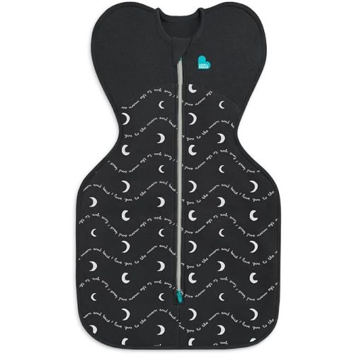 Love to Dream Swaddle UP, Baby Sleep Sack, Self-Soothing, Longer Sleep, Snug Fit Helps Calm Startle Reflex, New Born Essentials for Baby, Suitable for All Seasons, 5-8.5 lbs, Charcoal Moon Back
