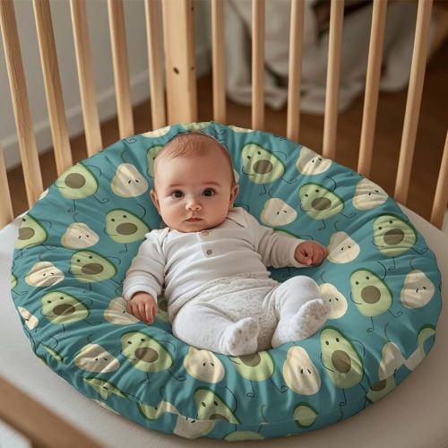 Babrukda Cartoon Avocado Newborn Slipcover Lounger Cover for Girls Boys Trendy Baby Lounger Cover Infant Lounger Pillow Cover for Newborn Removable Slipcover Nice Gifts (Lounger Not Included) -1