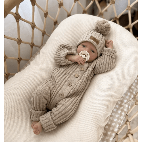 Little B's Chunky Rib Baby Jumpsuit - Oak