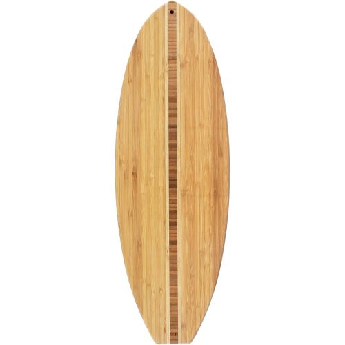Totally Bamboo Surfboard Shaped Bamboo Wood Cutting Board and Charcuterie Serving Board, 23" x 7-1/2"
