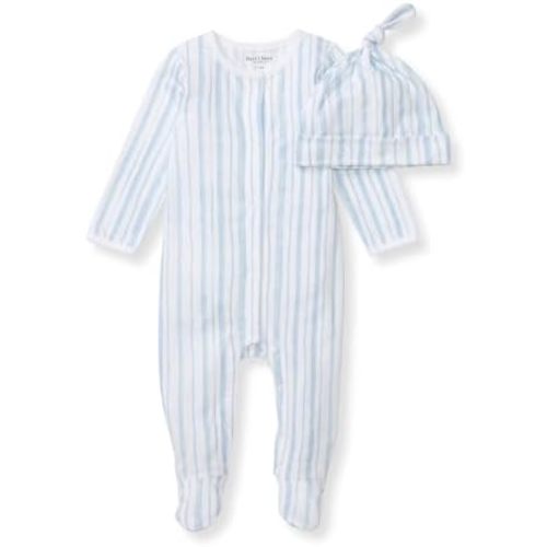 Burt's Bee Baby Infant Boys' 100% Organic Cotton Long Sleeve Jumpsuit with Hat