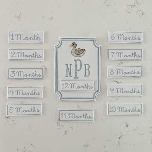 Custom Embroidered Mallard Baby Milestone Cards, Baby Boy Milestone Cards, Baby Shower Gift for Boys, Mallard Nursery Decor