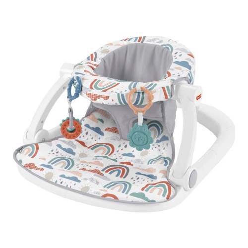 Fisher-Price Portable Baby Chair Sit-Me-Up Floor Seat, Rainbow Showers