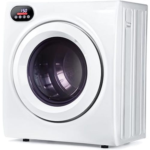 Euhomy Portable Dryer with Exhaust Hose, Four Drying Functions, Dries Up to 9 lbs of Clothes, 1400w Mini Dryer with Stainless Steel Liner, Suitable for Apartments, RVs, Gym