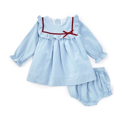 Edgehill Collection x Darby Fallon Clark Baby Girls 3-24 Alyssa Corded Dress Set