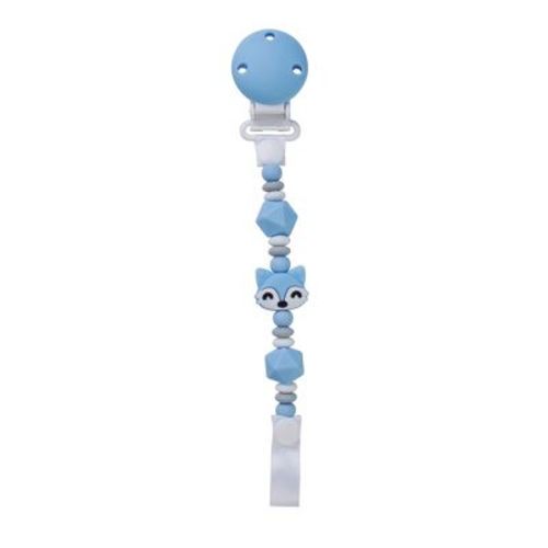 SARO "Foxy" Silicone Pacifier Clip Holder - Mustard: BPA-Free Baby Teether Chain & Soother Clip