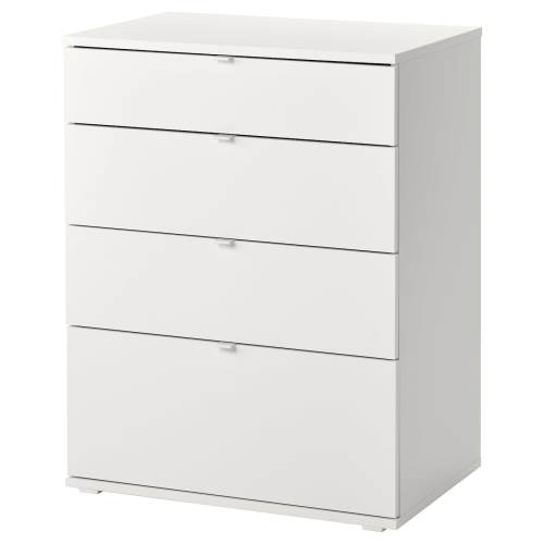 VIHALS 4-drawer chest - white/anchor/unlock function 27 1/2x18 1/2x35 3/8 "