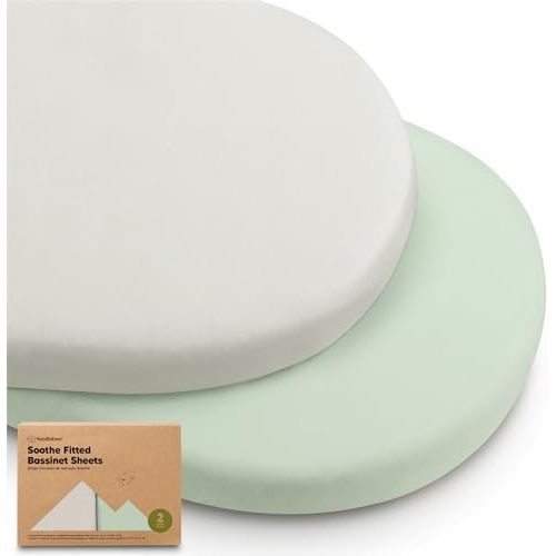 2-pk Organic Baby Bassinet Sheets Boys, Girls, Bassinet Fitted Sheet (Sage)