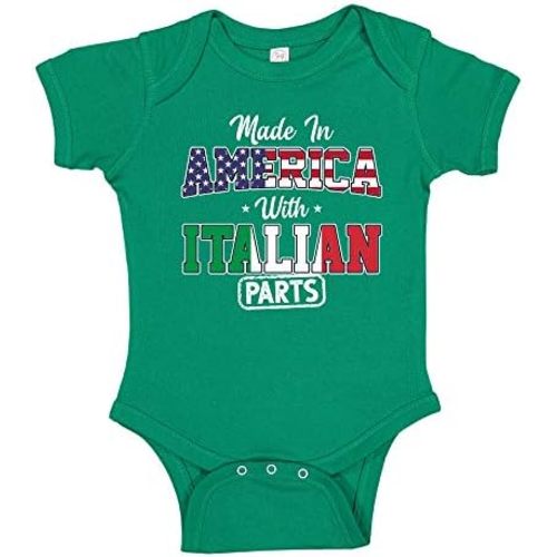 Made in America with Italian Parts Baby Bodysuit One Piece or Toddler T-Shirt Italian Heritage Clothing