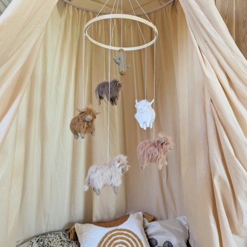 Cows baby mobile, Western baby mobile, Cacti baby mobile, Farm baby mobile, Cowboy baby mobile, Farm cow mobile, Neutral baby mobile