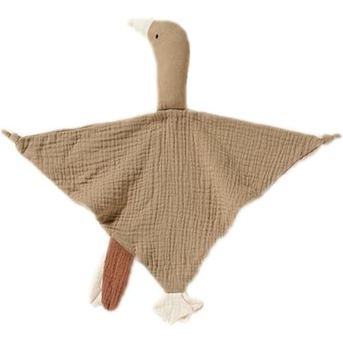 Baby Loveys Security Blankets Cotton Muslin Soft Lovie Cuddly Lovies for Infants Unisex Boy Girls, Cuddle Goose Khaki
