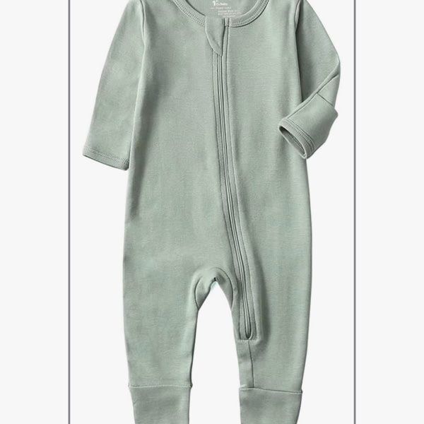 O2 BABY Baby Boys Girls Organic Cotton Zip-Front Sleeper Pajamas, Footed Sleep 'n Play