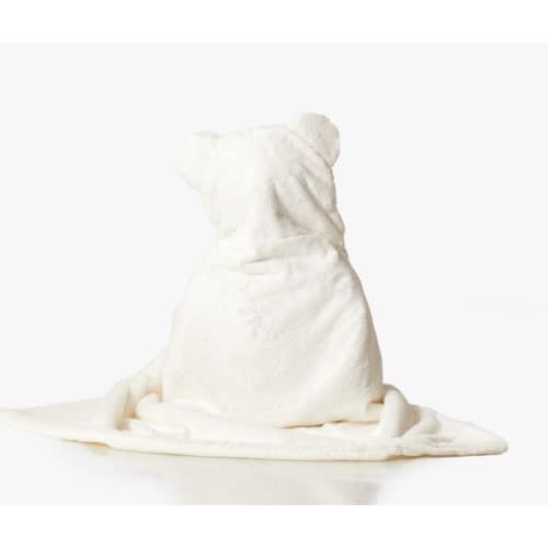 Bear Faux Fur Baby Hooded Towel