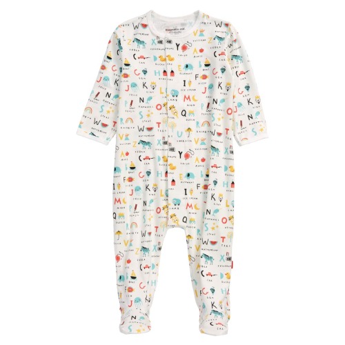 ABC Love Fitted One-Piece Pajamas, 0-3M