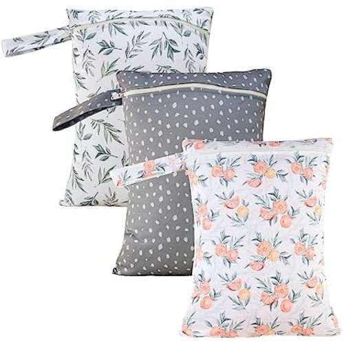 3 Set Wet Bag Storage Bag Waterproof Washable Travel Bags, Beach, Pool, Gym Bag for Swimsuits & Wet Clothes(Orange)