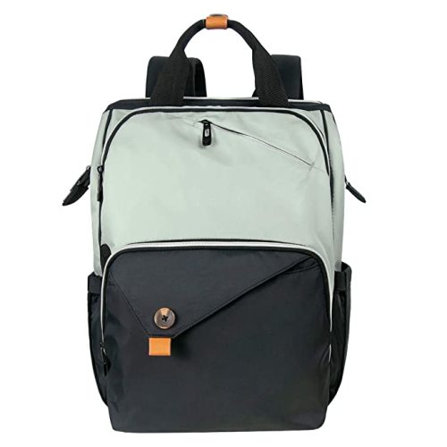 Hap Tim Diaper Bag Backpack,Large Capacity Travel Back Pack Maternity Baby Nappy Changing Bags, Double Compartments with Stroller Straps,Waterproof, Mint Green Black(US7340-GB) - Mint Green/Black