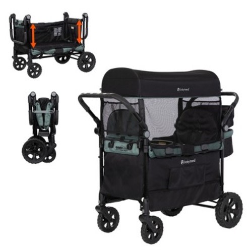 Baby Trend Quest PLUS 3-in-1 Stroller Wagon - Madrid Green: All-Terrain Tires, Adjustable Handle, Steel Frame, Folds for Easy Transport