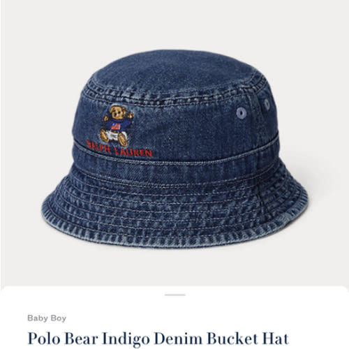 Polo Bear Indigo Denim Bucket Hat