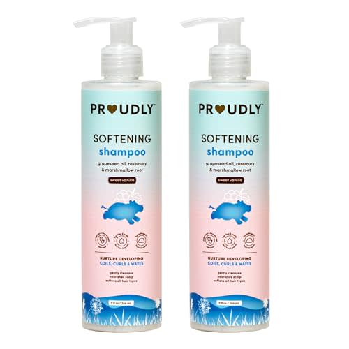 PROUDLY Softening Shampoo by Gabrielle Union & Dwyane Wade, Black & Brown Babies Coils, Curls & Waves, Tear-Free, Paraben-Free & Dermatologist-Tested, Sweet Vanilla, 9 oz, Pack of 2