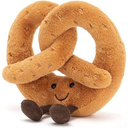 Jellycat Amuseables Pretzel Stuffed Toy, 7 inches - Food Plush - Fun Gift Idea