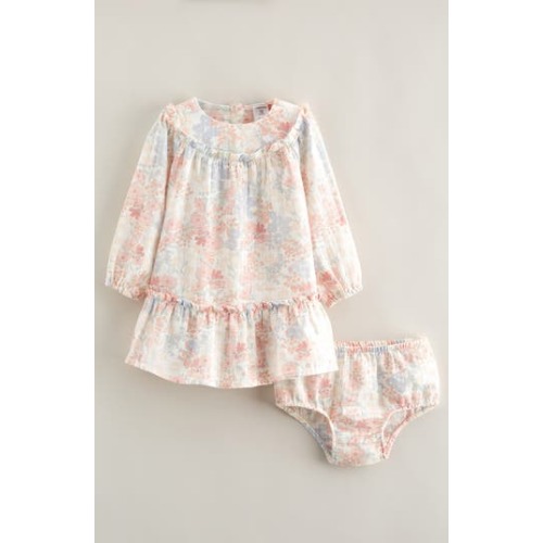 Long Sleeve Cotton Gauze Dress & Bloomers, 3M