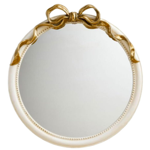 Astoria Grand 24-Inch Gold Bow Resin Mirror – Perfect Decorative Accent For Nursery And Elegant Baby Room Decor (Gold_1, 24In) | Wayfair