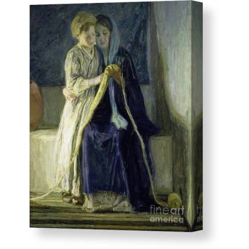 6.5 x 8 Canvas Print - Henry Ossawa Tanner - Studying The Scriptures Canvas Print