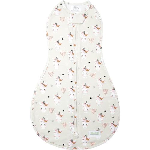 Woombie Original Baby Swaddling Blanket - Soothing, Cotton Baby Swaddle - Wearable Baby Blanket, Unicorn, 5-13 lbs