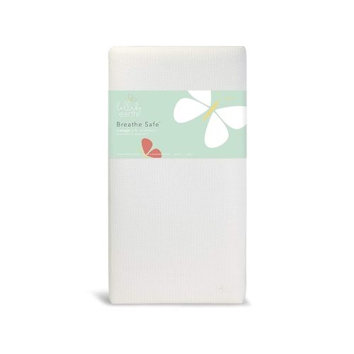 Lullaby Earth Breathe Safe 2-Stage Breathable Crib Mattress - Chemical Free, Dual Firmness Natural Mattress with Removable Washable Protector - Packaging May Vary