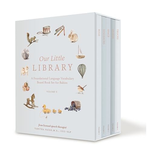 Our Little Library Vol. 3: A Foundational Language Vocabulary Board Book Set for Babies, Including Bugs, Dinosaurs, Sports, Space, and Trucks (Our Little Adventures Series)
