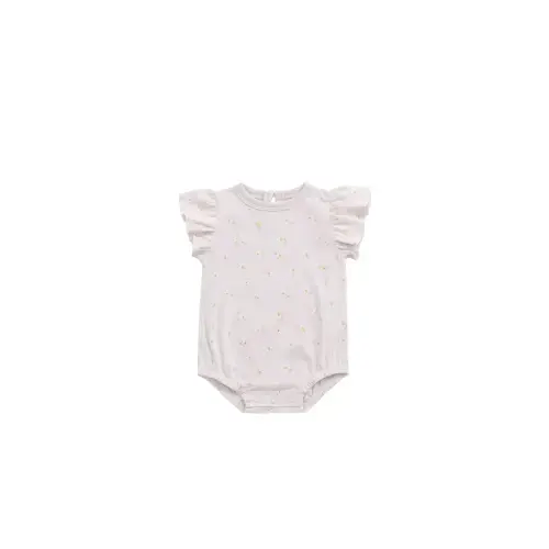 Organic Cotton Sage Onepiece - Simple Flowers Lilac – Jamie Kay USA