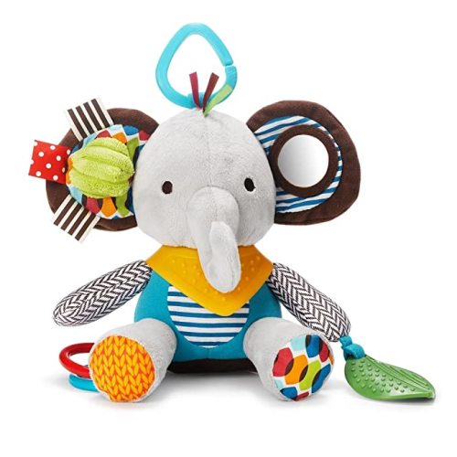 Skip Hop Bandana Buddies Baby Activity and Teething Toy with Multi-Sensory Rattle and Textures, Elephant - Activity Toy