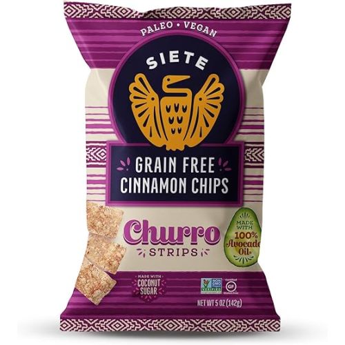 Siete Grain Free Cinnamon Churro Strips, 5 oz Bag (1 Pack) - Dairy Free, Paleo, Vegan, Non-GMO, Gluten Free