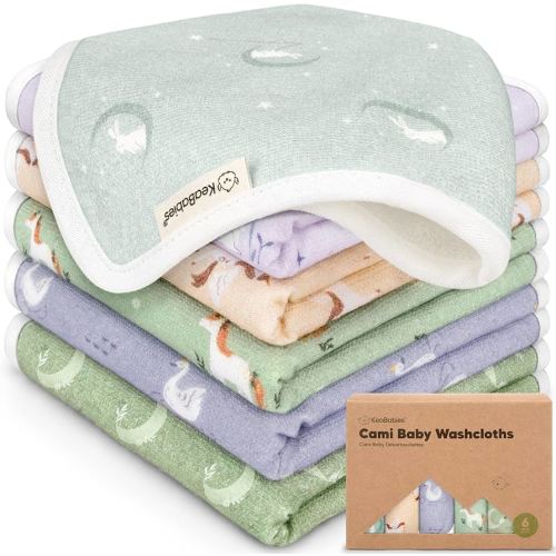 6-Pack Cotton Baby Washcloths for Newborn - Organic Cotton Muslin Soft Wash Cloths for Babies, Infant, Kids, Toddler Towels for Boy, Girl, Super Absorbent Face Cloths, Scratch-free Baby Rags (Lunaris)